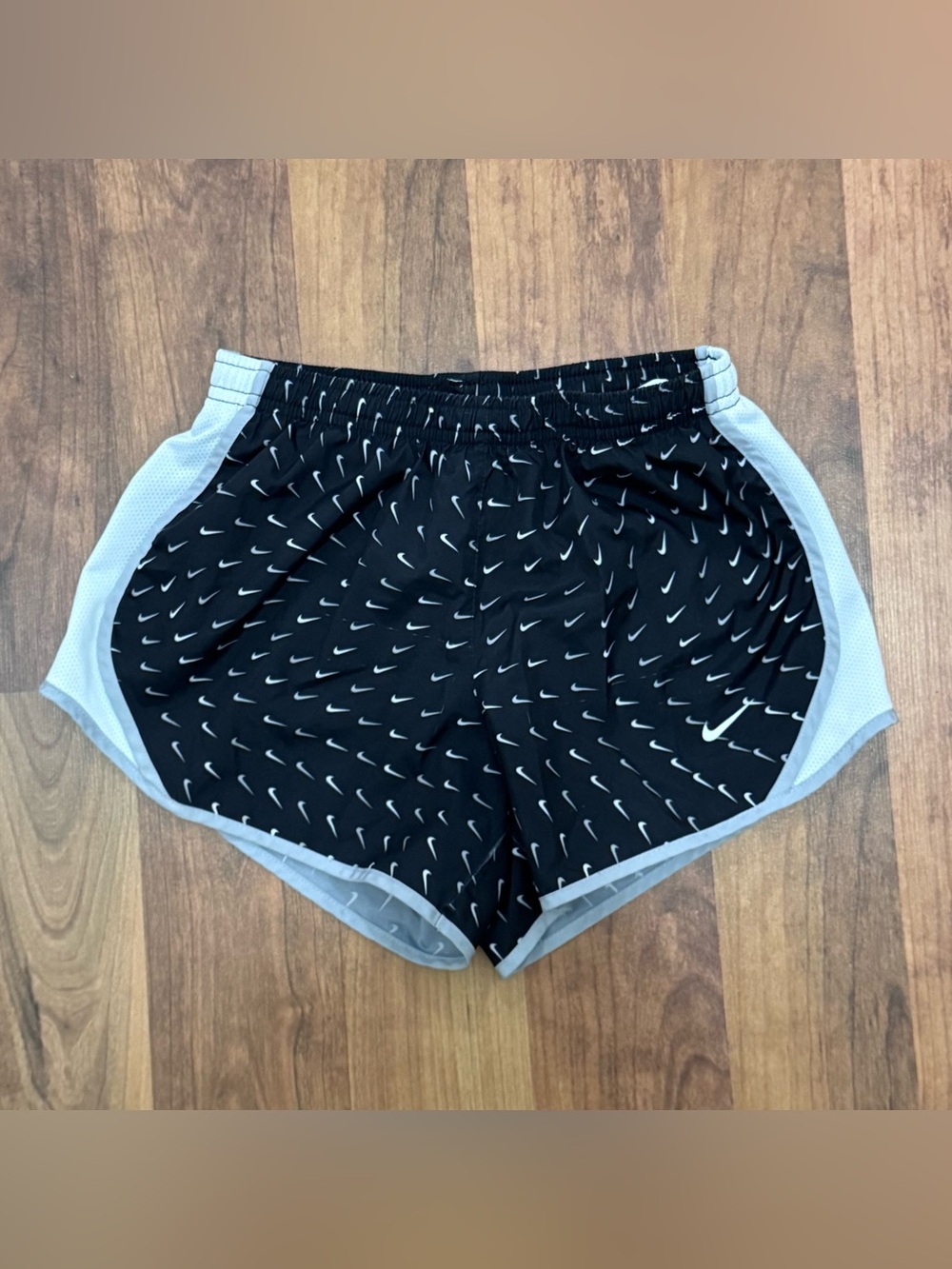 Nike Black Dri-FIT Girls Running Shorts with White Swoosh